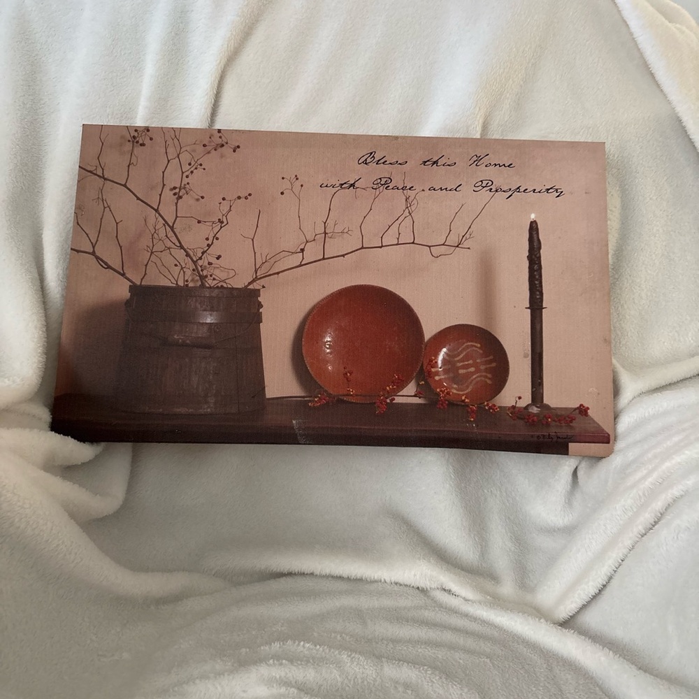 Decorative Wall Art with Red Accents